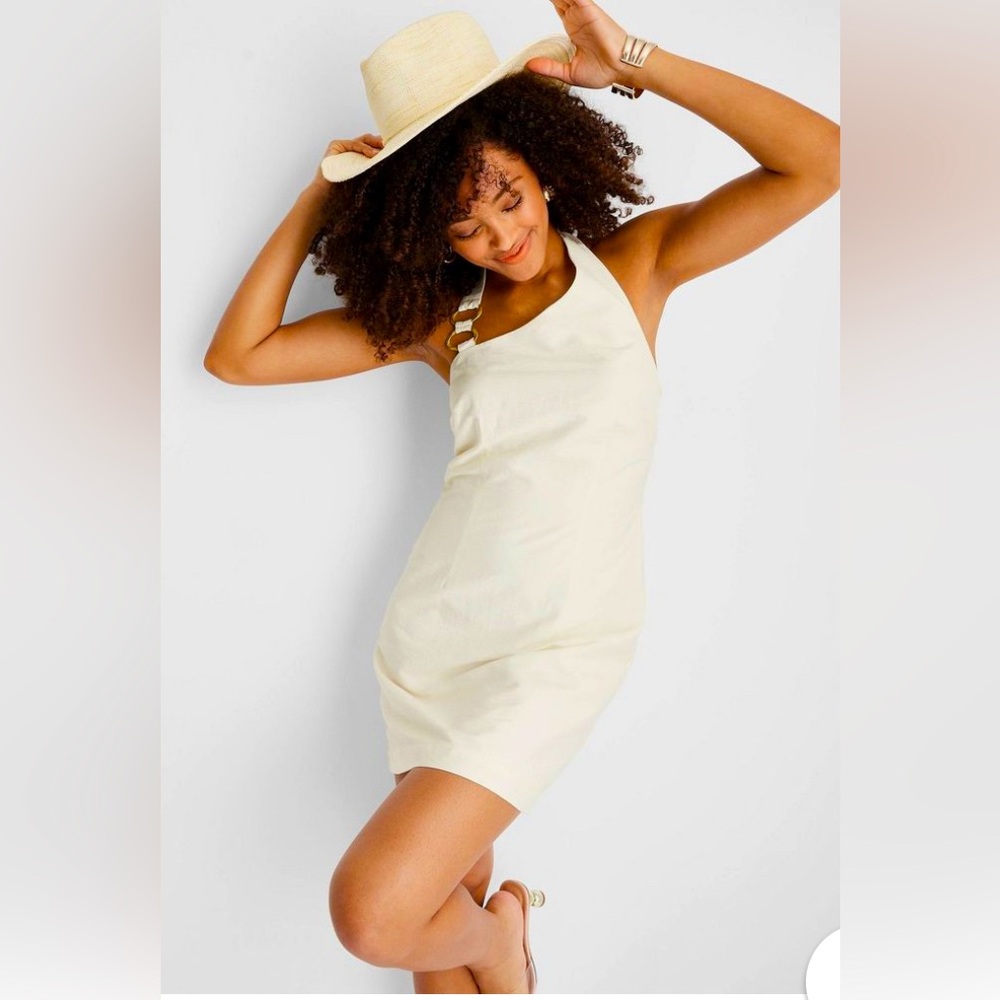 Future Collective Chic Cream Halter Dress size 16